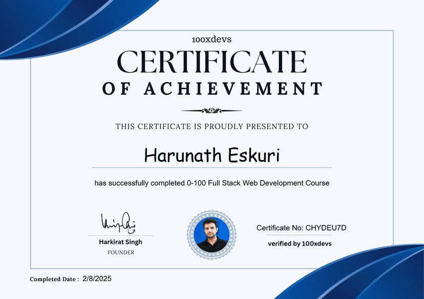 Fullstack Developer Certification